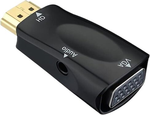 HDMI-Compatible to V/GA Converter with 3.5mm Ja-ck Cable Male to Famale HD 1080P Adapter for TV PC Laptops Display Projector(White with Cable) in Saudi Arabia