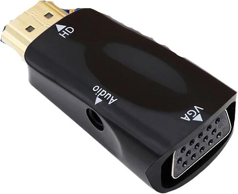 HDMI-Compatible to V/GA Converter with 3.5mm Ja-ck Cable Male to Famale HD 1080P Adapter for TV PC Laptops Display Projector(White with Cable) in Saudi Arabia