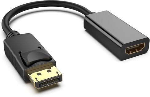 محول 4K DisplayPort إلى HDMI، كمبيوتر DP 1.2 أحادي الاتجاه إلى HDMI 1.4 شاشة DP منفذ عرض إلى محول HDMI متوافق مع Lenovo متوافق مع Dell متوافق مع HP وغيرها in Kuwait