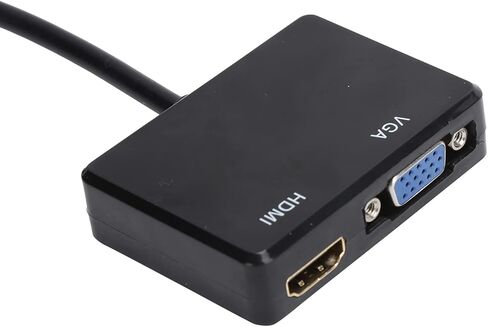 محول Yosoo Health Gear VGA إلى HDMI VGA، محول مقسم VGA إلى HDMI 1 في 2 محول واجهة الوسائط المتعددة كابل مقسم عالي الوضوح للكمبيوتر الشخصي HDTV جهاز عرض الكمبيوتر (أسود) in Kuwait