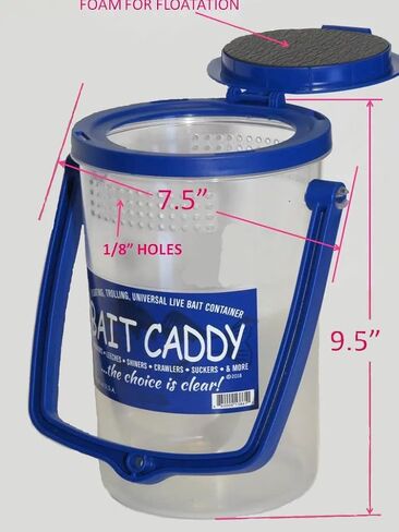 Universal Live Bait Container. Clear, Portable, Floating, and Trolling usable Spring, Summer, Fall and Winter in Saudi Arabia