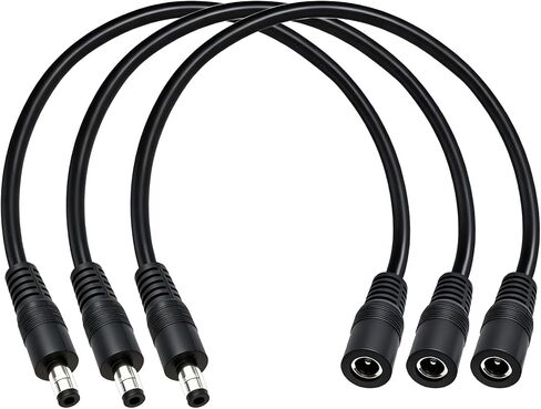 3 قطع 3.3 قدم تيار مستمر 5.5 مم × 2.1 مم كابل تمديد طاقة ذكر إلى أنثى، سلك طاقة 14AWG 12V 24V DC لكاميرا CCTV، وشاشة الطاقة الشمسية، والألواح الشمسية in Kuwait