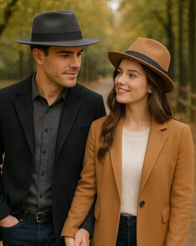 شعرت Zylioo 2xl/XL/L قبعات Fedora للرجال للنساء ، M/S Wide Brim Dress Hat ، بالإضافة إلى قبعة بنما الدافئة الحجم ، قبعة الجاز بوهو على طراز بوهو in Saudi Arabia