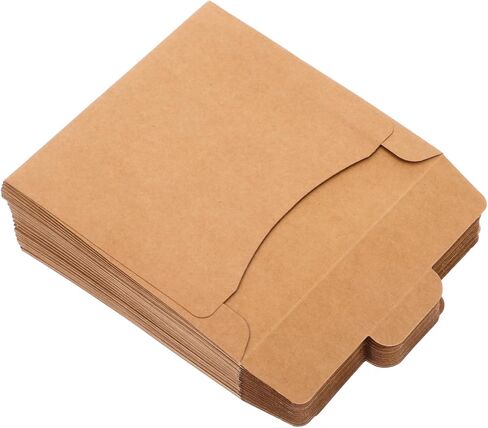 50pcs Brown Kraft Paper CD Bags Square Card Envelopes CD/DVD Sleeves for Storage and Packaging in Saudi Arabia