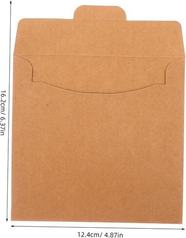 50pcs Brown Kraft Paper CD Bags Square Card Envelopes CD/DVD Sleeves for Storage and Packaging in Saudi Arabia