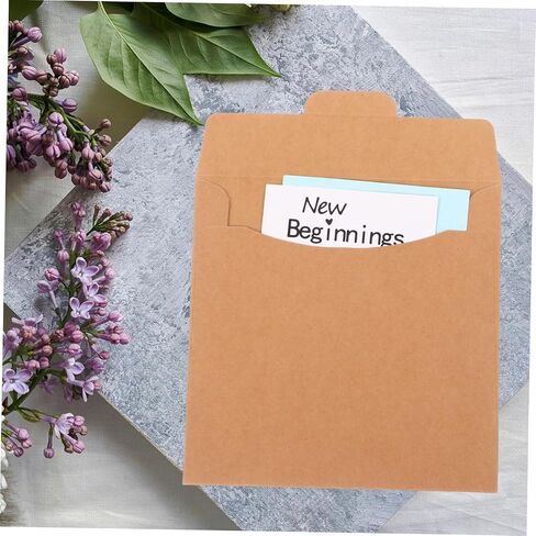 50pcs Brown Kraft Paper CD Bags Square Card Envelopes CD/DVD Sleeves for Storage and Packaging in Saudi Arabia