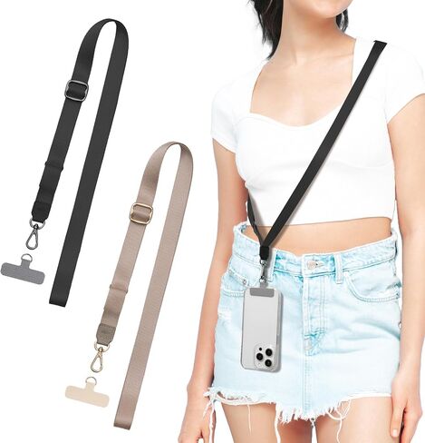 EKAX-Adjustable Anti-Theft Phone Lanyard Crossbody and Neck Strap with 2 Tether Tabs, Hands-Free Strap for Wallet, Keys, in Kuwait