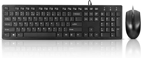 Wired Keyboard and Mouse Combo, Full-Sized Ergonomic Computer Keyboard and Optical Wired Mouse for Windows, Mac OS Desktop/Laptop/PC-Black in Saudi Arabia