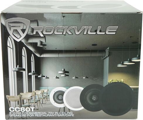 Rockville 4-Zone Matrix Multi Source Amplifier+20 8" 70v White Ceiling Speakers in Saudi Arabia