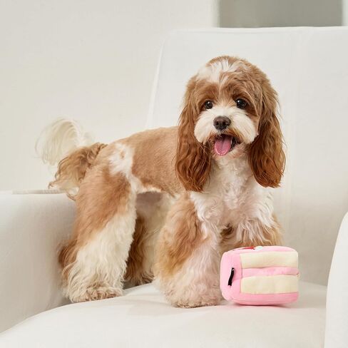 CHEWFFON Dog Enrichment Toys, Dog Puzzle Toys, Interactive Dog Toys, Dog Birthday Cake Toys for Boredom and Stimulating, Slow Feeding Plush Crinkle Dog Gift for Small, Medium and Large Dogs in Saudi Arabia