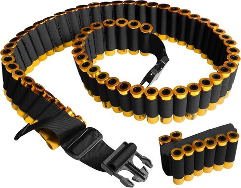 Shotgun Shell Bandolier 60 Rounds + 8 Rounds Side Saddle Shell Card Holder for Buttstock, Adjustable Length Shoulder Starp Sling for 12 or 20 Gauge Hunting in Saudi Arabia