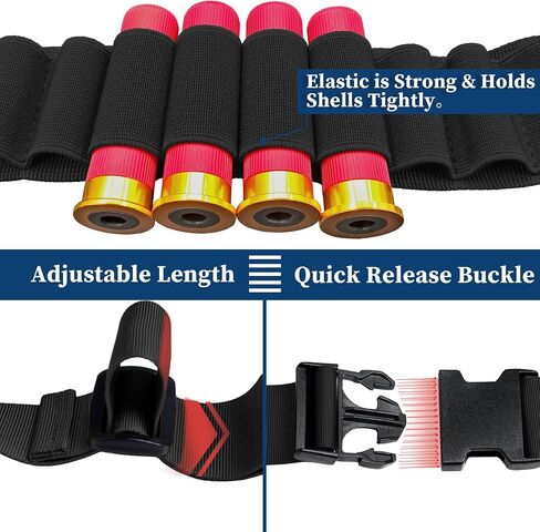 Shotgun Shell Bandolier 60 Rounds + 8 Rounds Side Saddle Shell Card Holder for Buttstock, Adjustable Length Shoulder Starp Sling for 12 or 20 Gauge Hunting in Saudi Arabia