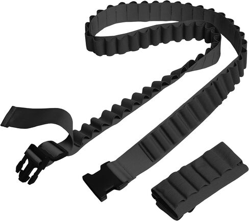 Shotgun Shell Bandolier 60 Rounds + 8 Rounds Side Saddle Shell Card Holder for Buttstock, Adjustable Length Shoulder Starp Sling for 12 or 20 Gauge Hunting in Saudi Arabia