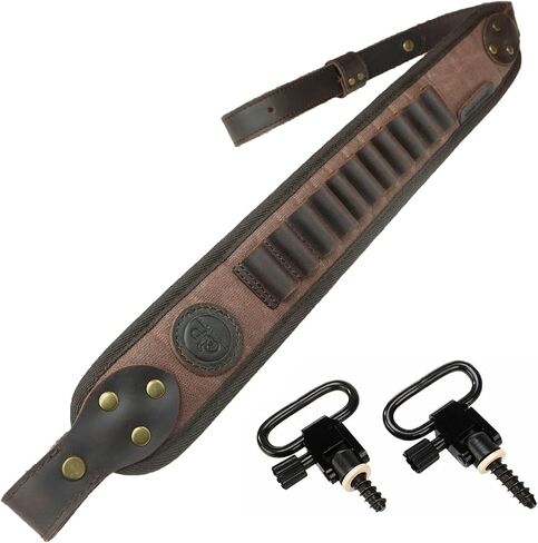 Leather Rifle Buttstock Pouch Ammo Holder and Rifle Sling Shell Holder Cartridge for .308 .30-06, .45-70, 44Mag Henry 7MM in Saudi Arabia