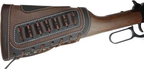 Leather Rifle Buttstock Pouch Ammo Holder and Rifle Sling Shell Holder Cartridge for .308 .30-06, .45-70, 44Mag Henry 7MM in Saudi Arabia