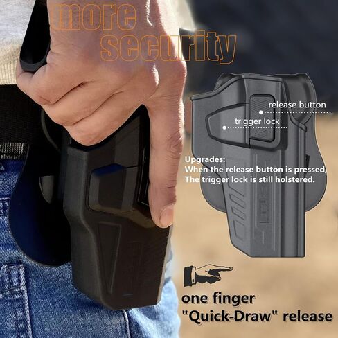 حافظات CYTAC OWB لـ Beretta 92 92FS - تم إصدار إصبع السبابة | غير قادر على تعديل | القفل التلقائي | حمل حزام الخصر الخارجي | ماتي النهاية in Kuwait