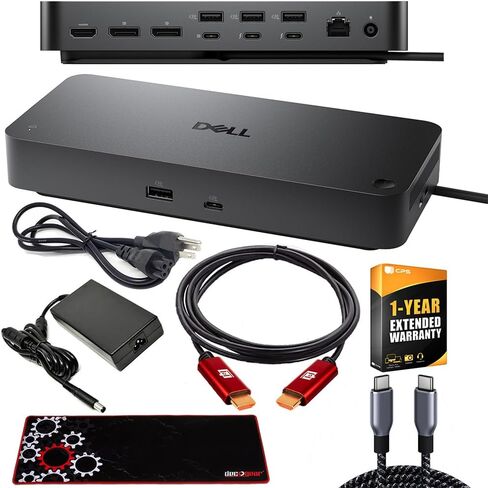 Dell Pro Thunderbolt 5 Smart Dock SD25TB5 Bundle with 1 YR CPS Protection Pack + Deco Gear 6FT HDMI Cable + 6FT Braided USB-C to USB-C Cable + Gaming Mouse Pad (Large) in Saudi Arabia