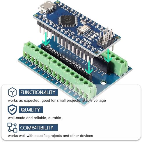 وحدة Arduino Nano ملحومة، شريحة Nano Board ATmega328P، 5V 16MHz لـ Arduino، مع لوحة اندلاع واحدة + كابل USB واحد + شاشة LCD OLED مقاس 0.96 بوصة 128 × 64 12864 بكسل in Kuwait