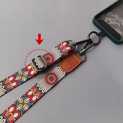 Red Phone Lanyard × Adjustable Neck Strap × Clamping Plate Universal Cell Phone Multifuctional Patch Lanyards Compatible with Most Smartphones in Saudi Arabia