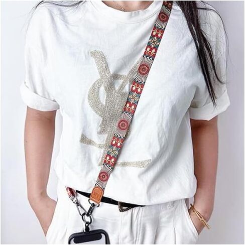 Red Phone Lanyard × Adjustable Neck Strap × Clamping Plate Universal Cell Phone Multifuctional Patch Lanyards Compatible with Most Smartphones in Saudi Arabia