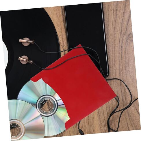 Cabilock 10 قطع من الورق الأحمر على شكل أقراص مضغوطة وأظرف DVD لتخزين الأقراص المضغوطة وحاملات أقراص خفيفة الوزن ومحمولة لتغليف كرافت الواقي لحفلات الزفاف والمناسبات in Saudi Arabia