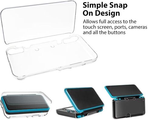 Protective Cover Case Compatible for New Nintendo 2DS XL, Crystal Clear Hard Shell Skin Case Cover in Saudi Arabia