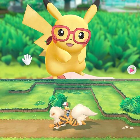 Pokémon: Let's Go, Pikachu! for Nintendo Switch (US Version), with PremGear Thumb Grips (8 pack - Black, Blue, Red & Clear), 24 Slot Game Card Holder & Cleaning Cloth in Saudi Arabia