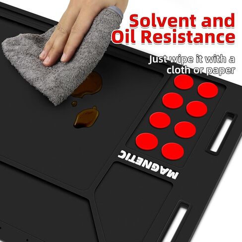 Rifle Gun Cleaning Mat, Magnetic Anti-Slip Rubberized Mat with Organizer Parts Tray in Saudi Arabia