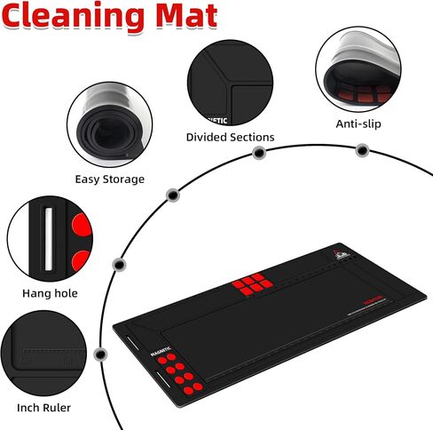 Rifle Gun Cleaning Mat, Magnetic Anti-Slip Rubberized Mat with Organizer Parts Tray in Saudi Arabia