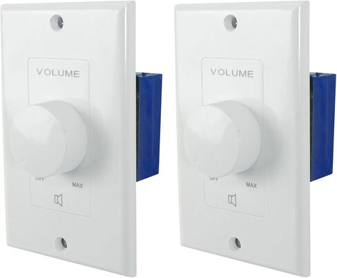 Rockville VOL70200 White 200W 70V/100V وحدة التحكم في مستوى الصوت، لوحة حائط أحادية العصابة، محطات أوروبية قابلة للفصل، توهين 12 خطوة، لأنظمة الصوت التجارية، قطعتان in Saudi Arabia