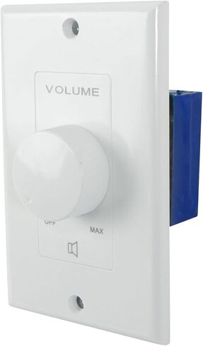 Rockville VOL70200 White 200W 70V/100V وحدة التحكم في مستوى الصوت، لوحة حائط أحادية العصابة، محطات أوروبية قابلة للفصل، توهين 12 خطوة، لأنظمة الصوت التجارية، قطعتان in Saudi Arabia