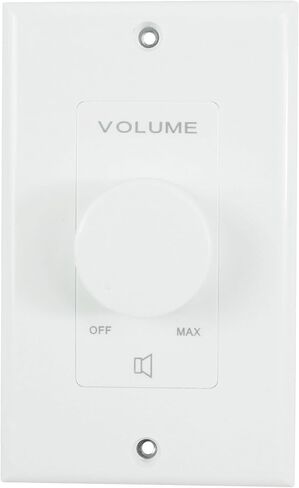 Rockville VOL70200 White 200W 70V/100V وحدة التحكم في مستوى الصوت، لوحة حائط أحادية العصابة، محطات أوروبية قابلة للفصل، توهين 12 خطوة، لأنظمة الصوت التجارية، قطعتان in Saudi Arabia