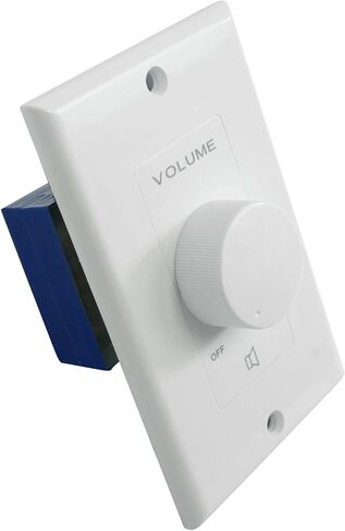Rockville VOL70200 White 200W 70V/100V وحدة التحكم في مستوى الصوت، لوحة حائط أحادية العصابة، محطات أوروبية قابلة للفصل، توهين 12 خطوة، لأنظمة الصوت التجارية، قطعتان in Saudi Arabia