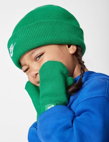 Nike Infant Beanie & Mittens 2-Piece Set - OBSISIAN - Infants (One Size Fits All), Obsidian, One Size in Kuwait