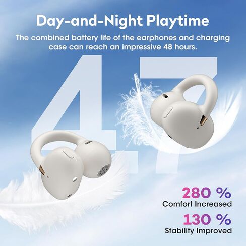 OHAYO Clip-On Earbuds - Open Ear Headphones: 6.5H Playtime, 4.7g Ultra-Light - 2025 Wireless Bluetooth 5.4, 12mm Dual Drivers, IPX6 Sweatproof in Saudi Arabia