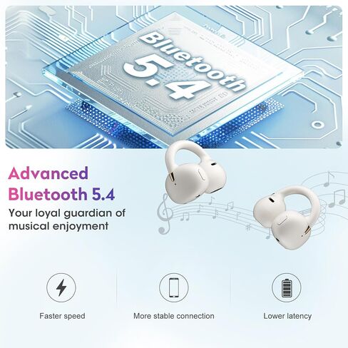 OHAYO Clip-On Earbuds - Open Ear Headphones: 6.5H Playtime, 4.7g Ultra-Light - 2025 Wireless Bluetooth 5.4, 12mm Dual Drivers, IPX6 Sweatproof in Saudi Arabia