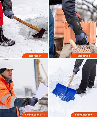 قفازات SNOW DEER للتدفئة للرجال والنساء - قابلة لإعادة الشحن، مقاومة للماء، مقاومة للقطع مع شاشة تعمل باللمس للعمل في الشتاء في الهواء الطلق والتخييم أكثر دفئًا in Kuwait