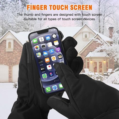 Rechargeable Heated Gloves for Men & Women, 3 Heating Levels Waterproof Windproof Touchscreen Hand Warming, Heating Gloves for Skiing Hunting Cycling Motorcycle Winter Outdoor Works, Black L/XL in Saudi Arabia