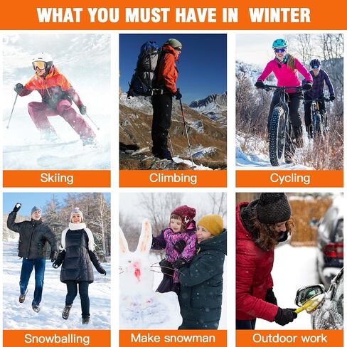Rechargeable Heated Gloves for Men & Women, 3 Heating Levels Waterproof Windproof Touchscreen Hand Warming, Heating Gloves for Skiing Hunting Cycling Motorcycle Winter Outdoor Works, Black L/XL in Saudi Arabia