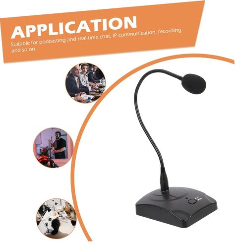 HANABASS Stable Connection Gaming Microphone Long Gooseneck Desktop Mic Capitive Mic for Pc in Saudi Arabia