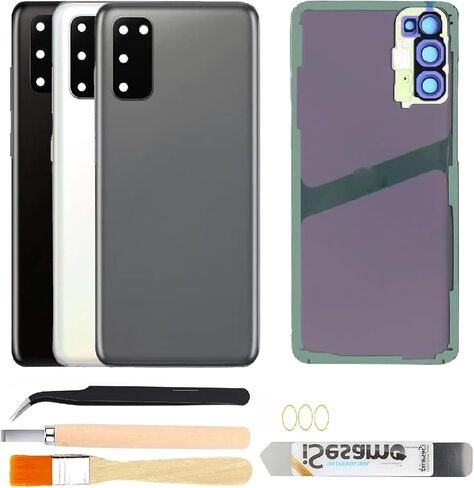 بديل الزجاج الخلفي الخلفي لهاتف Samsung Galaxy S20 مع عدسة زجاجية للكاميرا ومجموعة أدوات الإصلاح (أبيض سحابي) in Kuwait