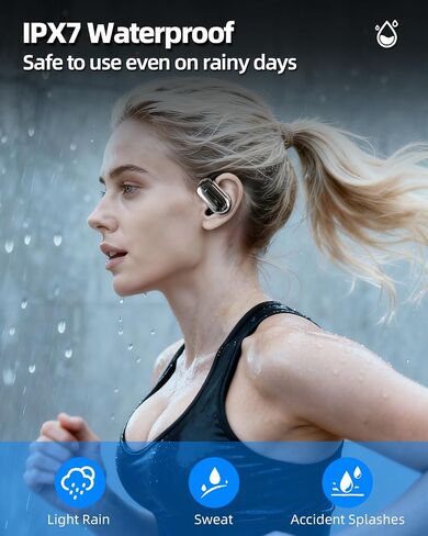 Open Ear Bluetooth Headphones 5.4, Wireless Earbuds with Ergonomic Ear Hook, 90H Battery Life, IPX7Waterproof, Smart Digital Display, Touch Control - for Running, Cycling, Workout in Saudi Arabia