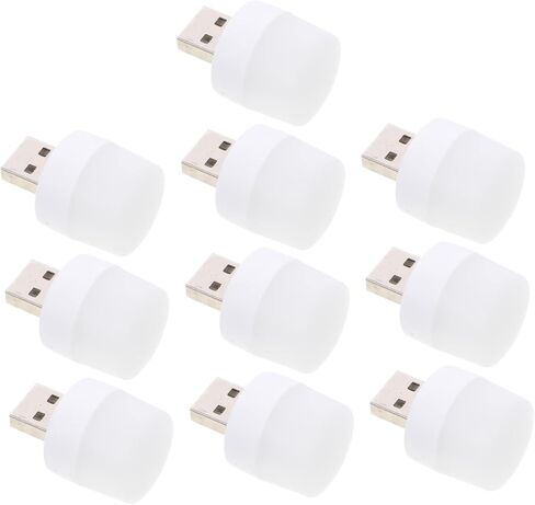 مصابيح Tofficu 10 قطع صغيرة تعمل بالطاقة USB للسيارة والكمبيوتر المحمول وأضواء ليلية محمولة مع سطوع عالٍ واستهلاك منخفض للطاقة وظل بلوري ناعم للإضاءة المحيطة الدافئة in Saudi Arabia
