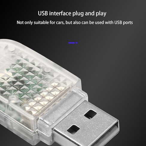 أضواء LED داخلية للسيارة USB | ضوء LED تلقائي | تضيف مصابيح USB تصميمًا رومانسيًا للتحويل التلقائي ومستشعرًا صوتيًا للسيارة والكمبيوتر والسيارة in Saudi Arabia