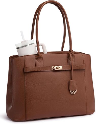 حقيبة كمبيوتر محمول للنساء من LOVEVOOK، حقيبة عمل كبيرة للكمبيوتر للمدرس والممرضات والأعمال التجارية من جلد البولي يوريثان in Kuwait