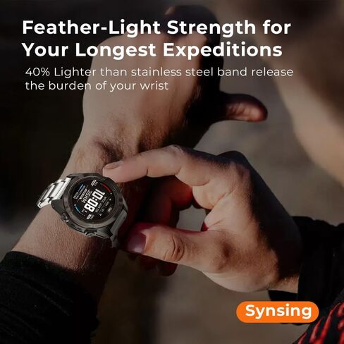 سوار تيتانيوم 18 مم لـ Vivoactive 4S/3S، Venu 2S/3S، حزام معدني سريع الفك 22 مم لـ Fenix ​​8 47 مم/Forerunner 965، شريط 26 مم لـ Fenix ​​8 51 مم/Enduro 3 51 مم/7X Pro Sapphire Solor in Kuwait