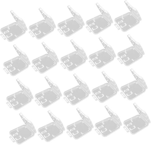 TEHAUX 20pcs Transparent Plastic and T Flash Memory Card Storage Case Holder Durable PP Material Lightweight and Portable Organizer for Secure Card Protection and Easy Access in Saudi Arabia