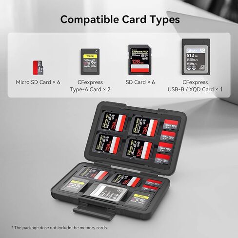 SMALLRIG Memory Card Holder Case 15 Slots+Multifunctional Card Reader & Card Holder (CFexpress Type B) in Saudi Arabia