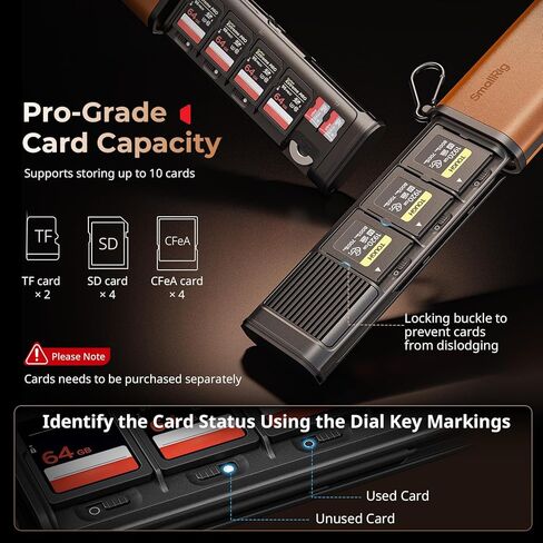 SMALLRIG Memory Card Holder Case 15 Slots+Multifunctional Card Reader & Card Holder (CFexpress Type B) in Saudi Arabia
