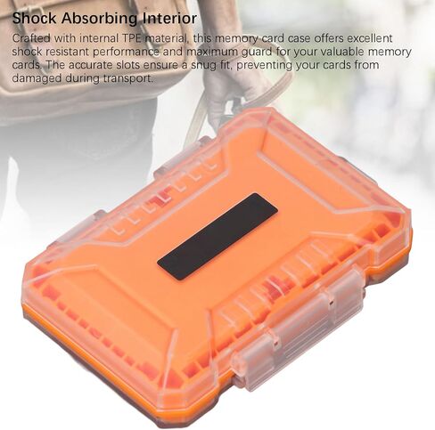 VBESTLIFE Memory Card Case, Professional Water Proof and Anti Shock, for 4 x Type B, 4 x Type A, 4 x Storage Card, 12 x Memory Card, 5 x SIM Card (Orange) in Saudi Arabia